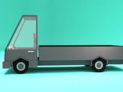 Low Poly Cartoon Truck 01 Low-poly 3D model