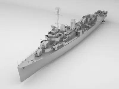  USS Hoel DD-533 - Fletcher Class Destroyer  3D model