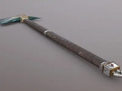 Axe - Adamantite Low-poly 3D model