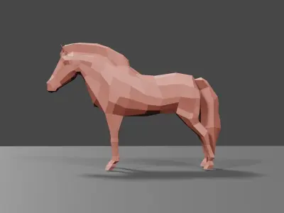 LowPoly Horse pony Low-poly 3D model