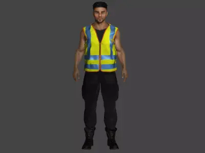 Mateo - AAA 3D Realistic Character - Mexican Construction Worker Low-poly 3D model