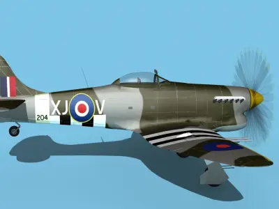 Hawker Hawker Tempest MK1 V06 3D model
