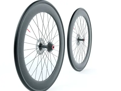 Carbon wheels road bike disc 3D model