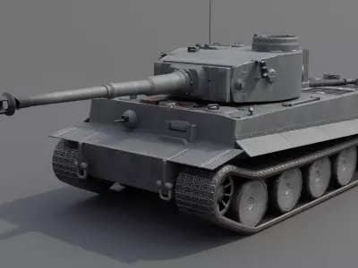 Tiger Ausf  H1 Heavy Tank Low-poly 3D model