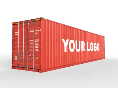 Generic container 40ft high Cube- PSD edit 3D model