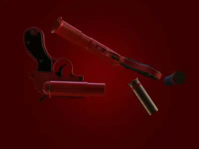 Flare Gun Low-poly 3D model buy