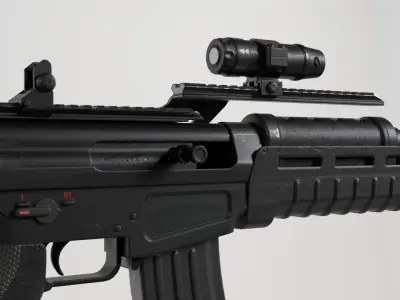 Assault rifle - Rigged 3D model