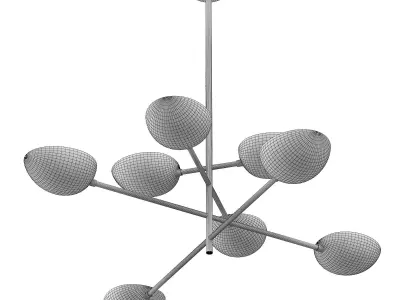 LUCA CHANDELIER - VINTAGE BRASS 3D model