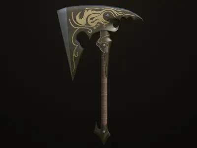 Battle Axe13 All PBR Unity UE Textures Included Low-poly 3D model