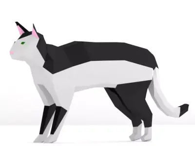Low Poly Cat polygonal Low-poly 3D model
