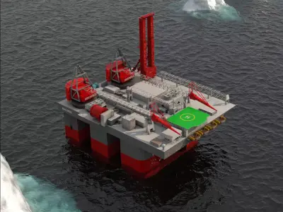 Balder Offshore Oil drilling  Rig Low-poly 3D model