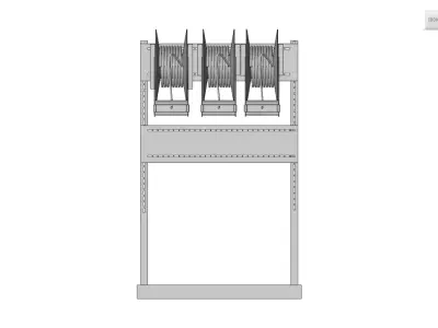 3-Reel Lubricant Dispensing Station - Lubricantera Industrial  3D model