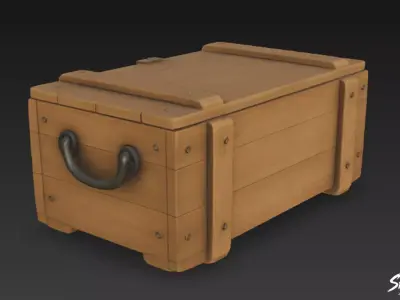 Ammo Crate Closed Low-poly 3D model