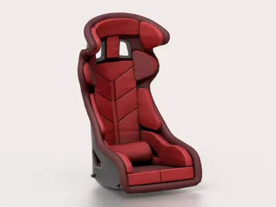 Racing Sport Seat V01 Red Low-poly 3D model