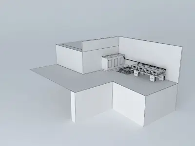 Aquaponics system Aquaponico 02 Beira Mar 1 Tank 1 IBC 4 beds... 3D model