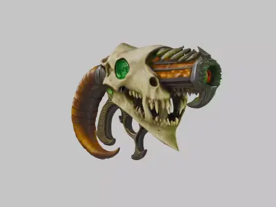 Infernal Skull Cannon Low-poly 3D model