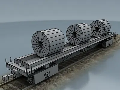rail wagon 3 Low-poly 3D model