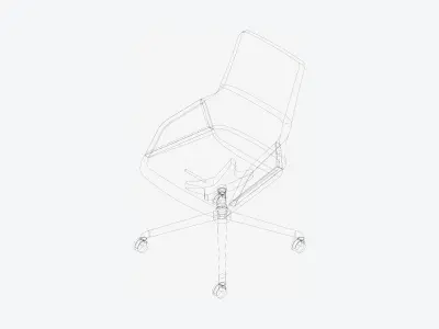 Chair - Conference - Worksmart - 4 Star Castors - Rocking Low-poly 3D model purchase