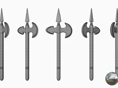 Melee Axe - 02 Low-poly 3D model