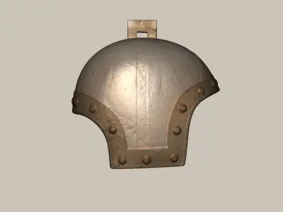 Chinese Rust Medieval Helmet - Character Design Low-poly 3D model