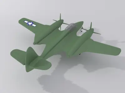 McDonnell XP-67 Low-poly 3D model