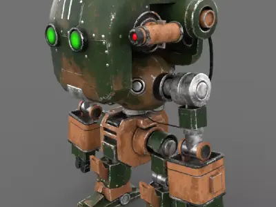 Old Robot Low-poly 3D model buy