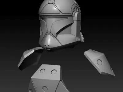 AT-TE Realistic Gunner Full Size Helmet 3D print model