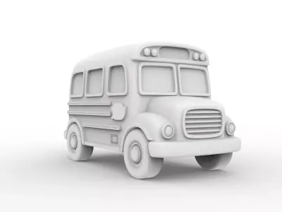 School Bus Piggy Bank 3D Print Model 3D print model