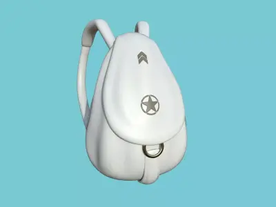 White Military Backpack - Character Fashion Design Low-poly 3D model