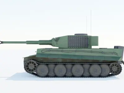Tiger H1 Tank Low-poly 3D model