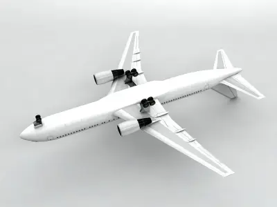 Boeing 767-300 Airliner - Generic White Low-poly 3D model