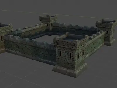 mini Tower Defence constructor Low-poly 3D model