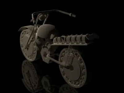 3d bike model golden motorcycle 3D model