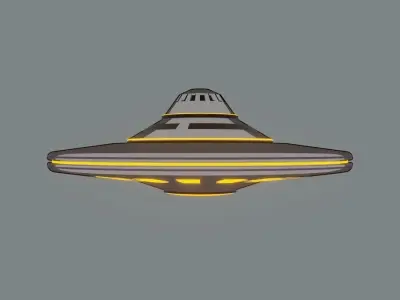 UFO Cartoon Style Low-poly 3D model