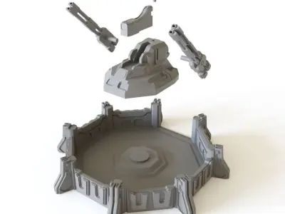 Sci fi Anti Air Emplacement for tabletop scenery 3D print model