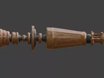 Stylized 3D Steampunk Mechanical Arm Low-poly 3D model