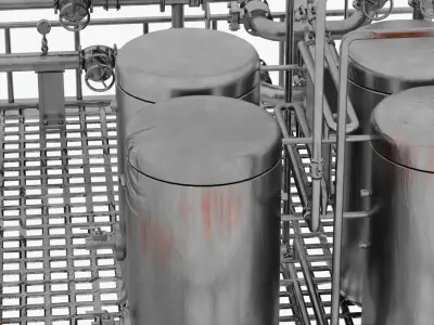 Factory Industrial Kitbash Low-poly 3D model