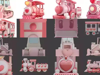 Stylized Valentine Vehicles Mega Pack 3D Collection