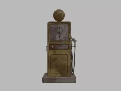 Old Rusty Gas Station Pump Low-poly 3D model