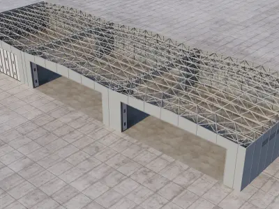 Aircraft Hangar 3D model by Mamoonchic