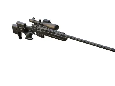 ALPINE SNIPER Rifle Low-poly 3D model
