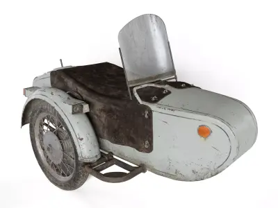 Motorcycle Sidecar Dnepr Low-poly 3D model