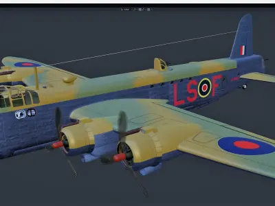 Short Stirling aircraft Free 3D model