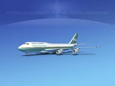 Boeing 747-400 Pakistan  3D model