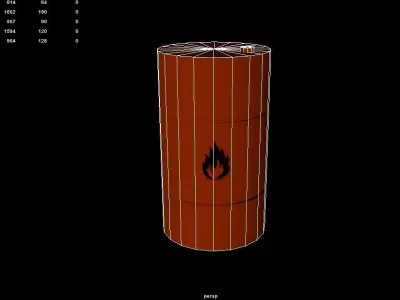 Flammable Barrel  Free low-poly 3D model