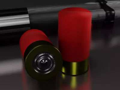 3d model shotgun Low-poly 3D model