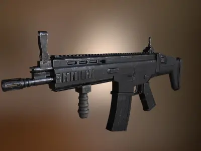 SCAR H assault rifle Low-poly 3D model