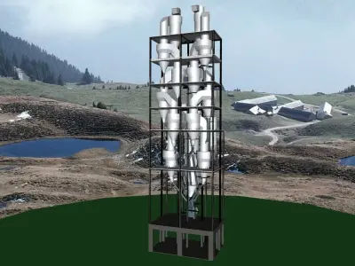 C-In Lined Calciner ILC -Steel Building Free 3D model