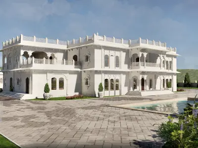 Indian Haweli Exterior  Architecture  3D model