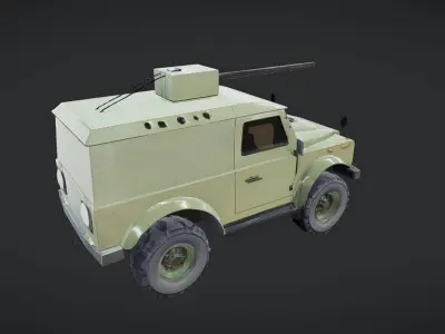armored military vehicle with cannon 3D model